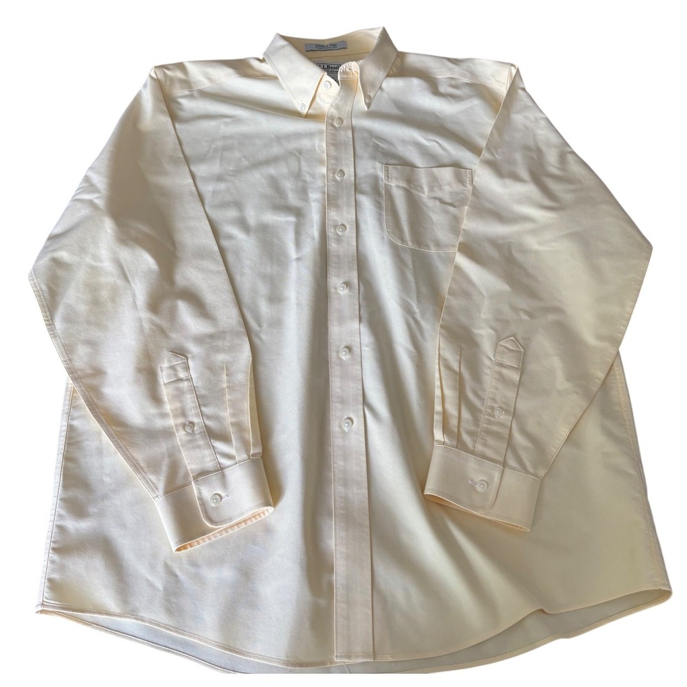L.L. Bean | Mens | Yellow Button Down | Traditional Fit Cotton Shirt 17-35